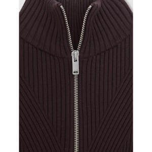 REISS Vienna Rib-Knit Belted Half-Zip Flippy Dress